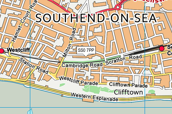 Milton Road Gardens map (SS0 7PP) - OS VectorMap District (Ordnance Survey)