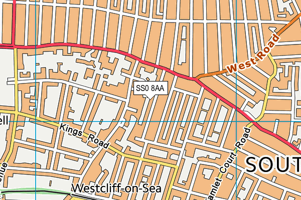 SS0 8AA map - OS VectorMap District (Ordnance Survey)