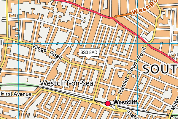 SS0 8AD map - OS VectorMap District (Ordnance Survey)