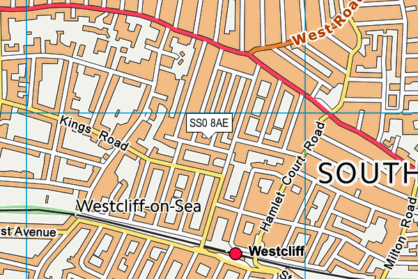 SS0 8AE map - OS VectorMap District (Ordnance Survey)