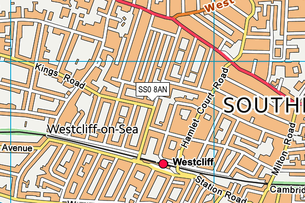 SS0 8AN map - OS VectorMap District (Ordnance Survey)