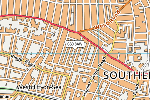 SS0 8AW map - OS VectorMap District (Ordnance Survey)