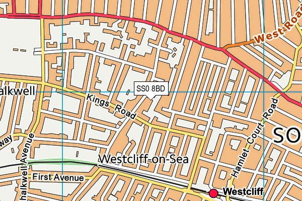 SS0 8BD map - OS VectorMap District (Ordnance Survey)