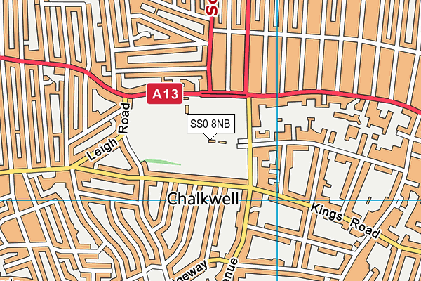 Chalkwell Park map (SS0 8NB) - OS VectorMap District (Ordnance Survey)