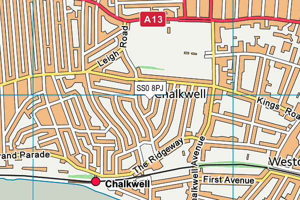 SS0 8PJ map - OS VectorMap District (Ordnance Survey)