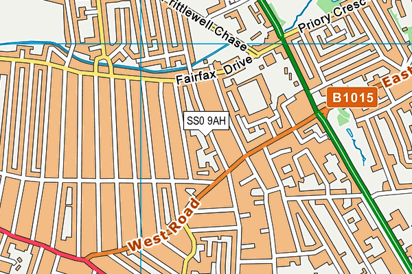 SS0 9AH map - OS VectorMap District (Ordnance Survey)