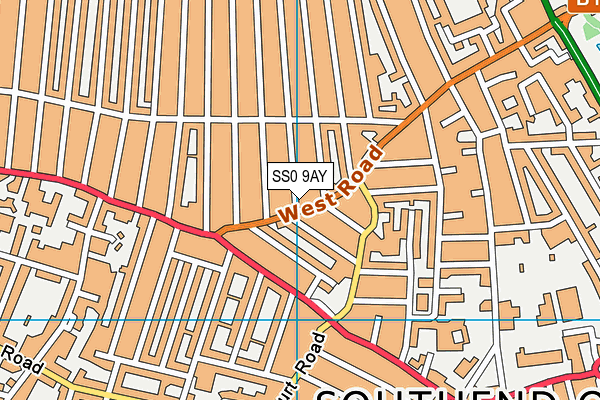 SS0 9AY map - OS VectorMap District (Ordnance Survey)