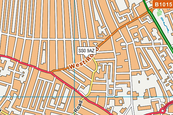 SS0 9AZ map - OS VectorMap District (Ordnance Survey)
