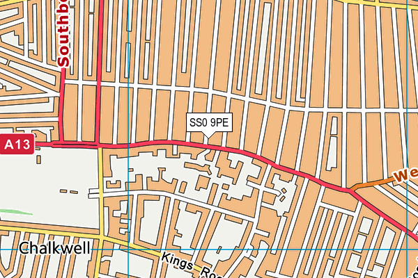 SS0 9PE map - OS VectorMap District (Ordnance Survey)