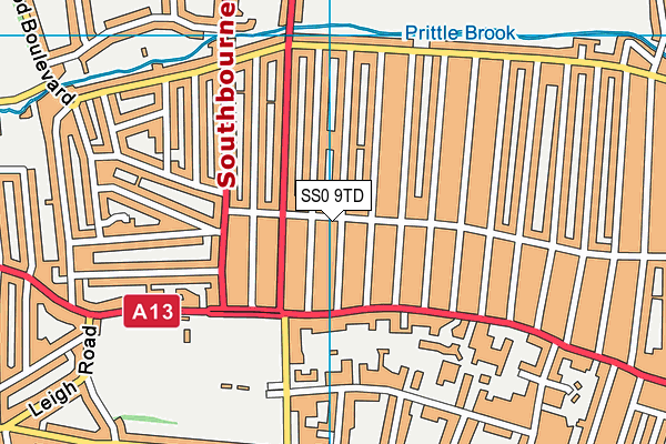 SS0 9TD map - OS VectorMap District (Ordnance Survey)