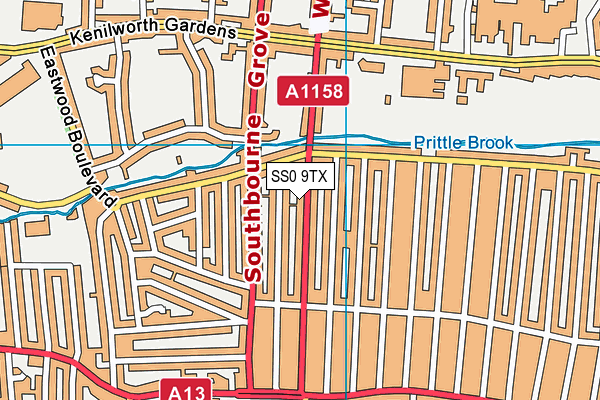 SS0 9TX map - OS VectorMap District (Ordnance Survey)