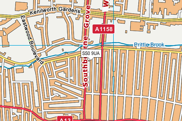 SS0 9UA map - OS VectorMap District (Ordnance Survey)