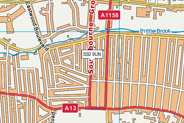 SS0 9UN map - OS VectorMap District (Ordnance Survey)