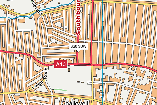 SS0 9UW map - OS VectorMap District (Ordnance Survey)