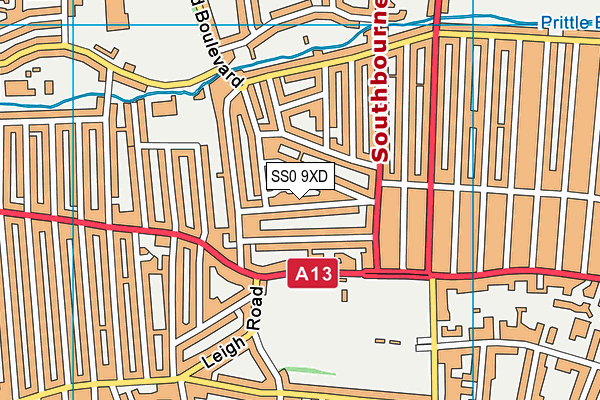 SS0 9XD map - OS VectorMap District (Ordnance Survey)