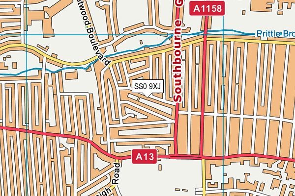 SS0 9XJ map - OS VectorMap District (Ordnance Survey)