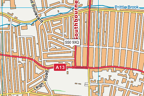SS0 9XQ map - OS VectorMap District (Ordnance Survey)