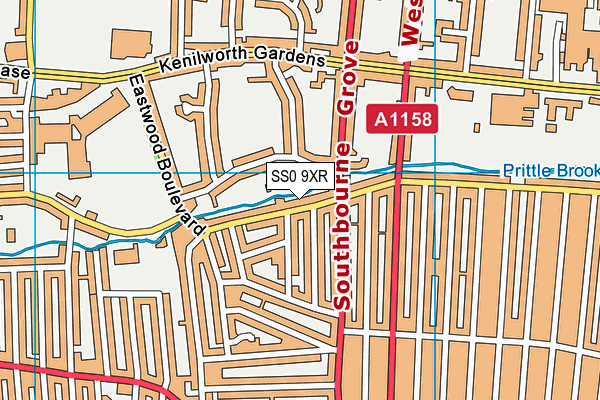 SS0 9XR map - OS VectorMap District (Ordnance Survey)