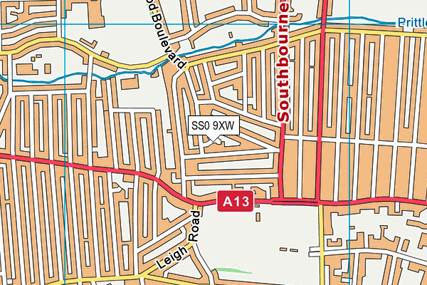 SS0 9XW map - OS VectorMap District (Ordnance Survey)