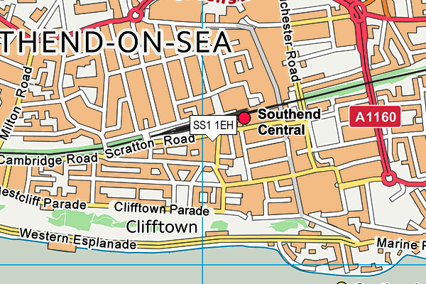 SS1 1EH map - OS VectorMap District (Ordnance Survey)