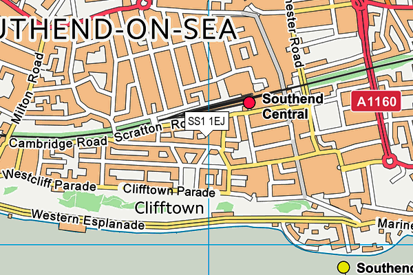 SS1 1EJ map - OS VectorMap District (Ordnance Survey)