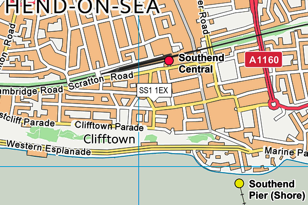 SS1 1EX map - OS VectorMap District (Ordnance Survey)