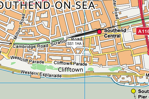 SS1 1HA map - OS VectorMap District (Ordnance Survey)