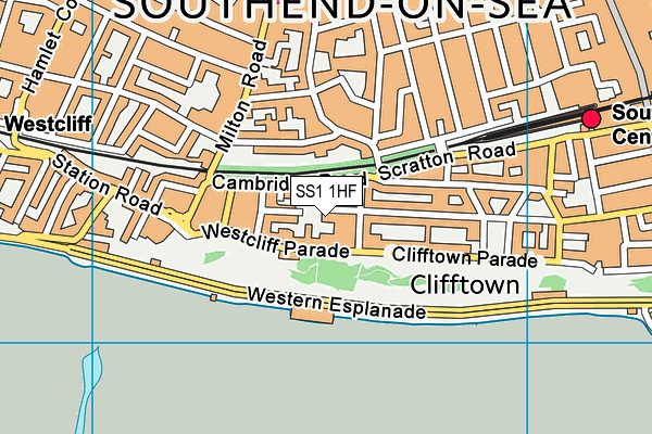 SS1 1HF map - OS VectorMap District (Ordnance Survey)