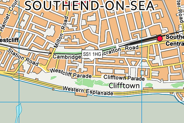 SS1 1HG map - OS VectorMap District (Ordnance Survey)