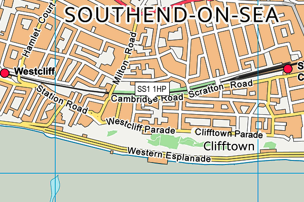 SS1 1HP map - OS VectorMap District (Ordnance Survey)