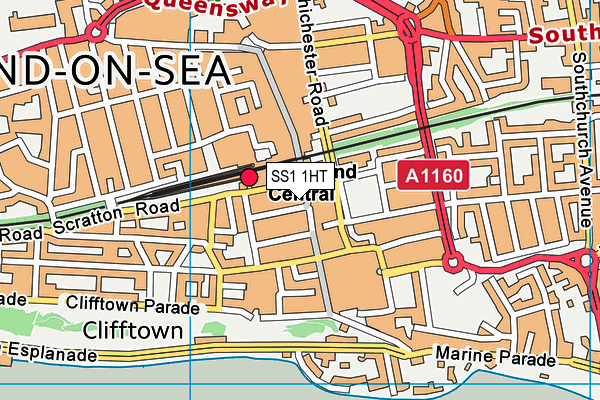 SS1 1HT map - OS VectorMap District (Ordnance Survey)