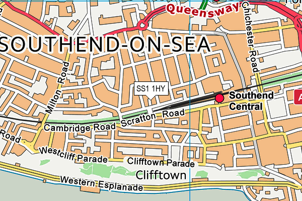 SS1 1HY map - OS VectorMap District (Ordnance Survey)