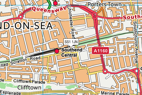 SS1 1JN map - OS VectorMap District (Ordnance Survey)