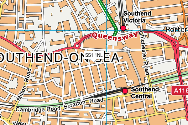 SS1 1NL map - OS VectorMap District (Ordnance Survey)