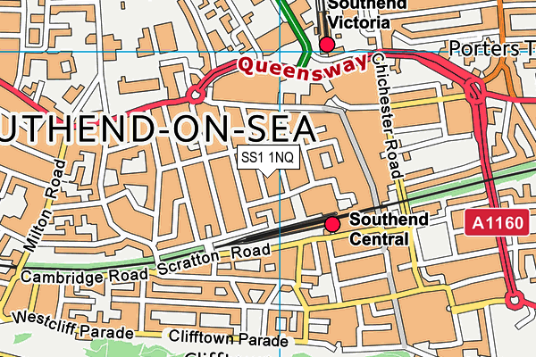 SS1 1NQ map - OS VectorMap District (Ordnance Survey)