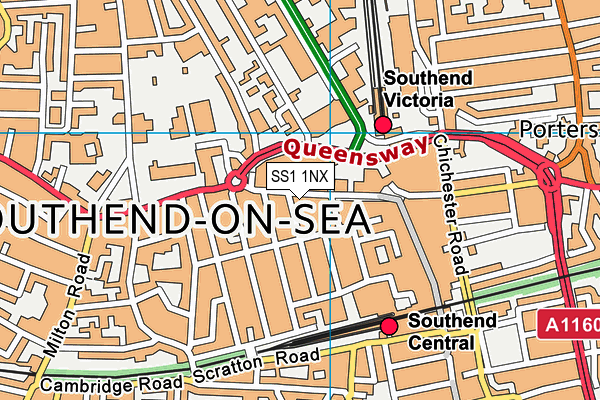 SS1 1NX map - OS VectorMap District (Ordnance Survey)