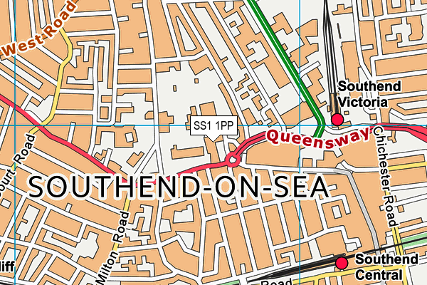 The Gym Group (Southend) map (SS1 1PP) - OS VectorMap District (Ordnance Survey)