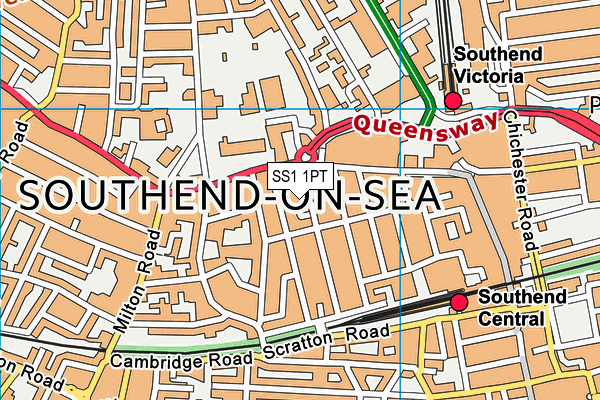 SS1 1PT map - OS VectorMap District (Ordnance Survey)