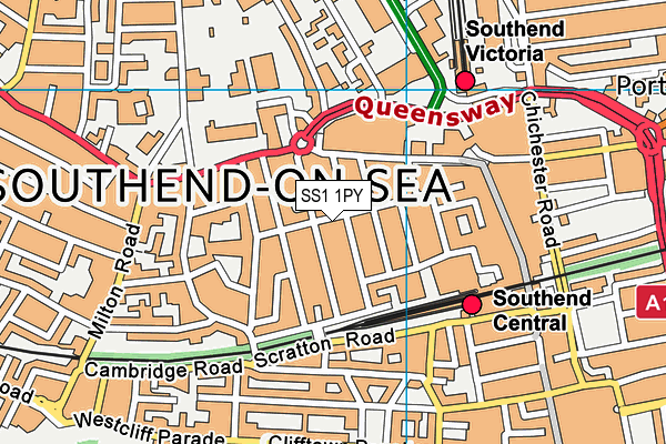 SS1 1PY map - OS VectorMap District (Ordnance Survey)