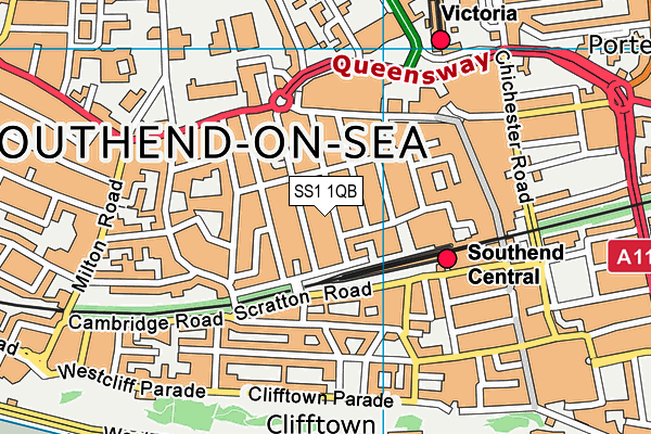 SS1 1QB map - OS VectorMap District (Ordnance Survey)