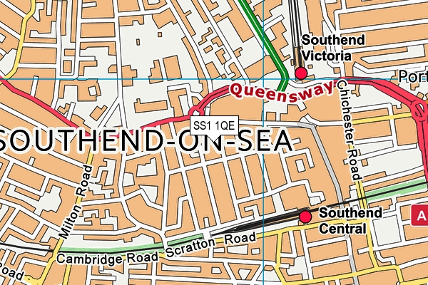 SS1 1QE map - OS VectorMap District (Ordnance Survey)