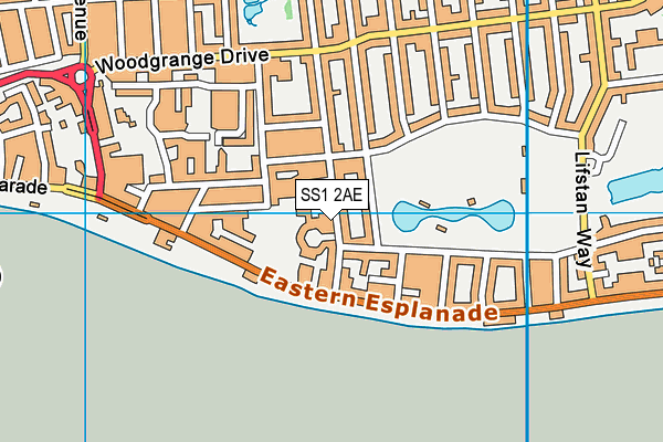 SS1 2AE map - OS VectorMap District (Ordnance Survey)