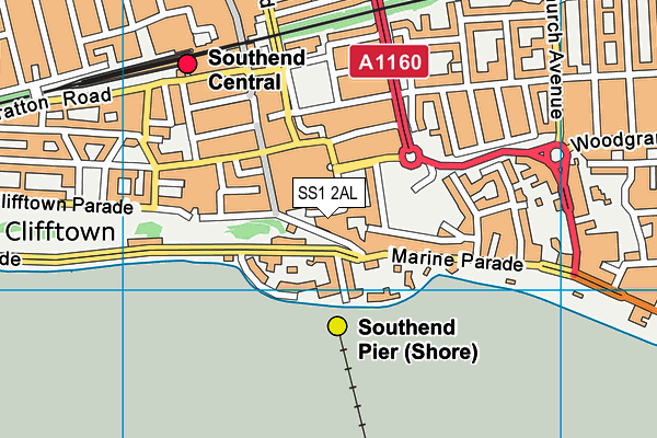 SS1 2AL map - OS VectorMap District (Ordnance Survey)