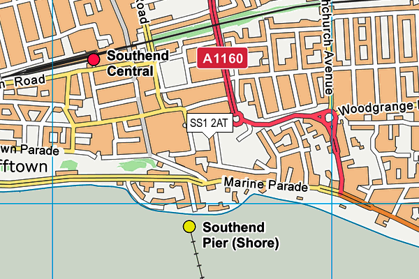 SS1 2AT map - OS VectorMap District (Ordnance Survey)