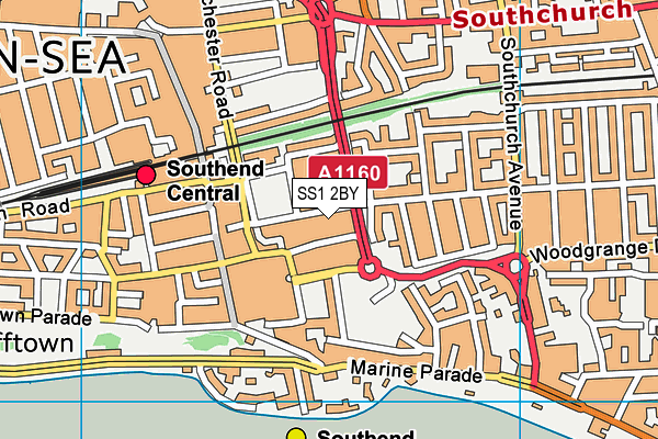 SS1 2BY map - OS VectorMap District (Ordnance Survey)