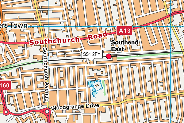 SS1 2FY map - OS VectorMap District (Ordnance Survey)