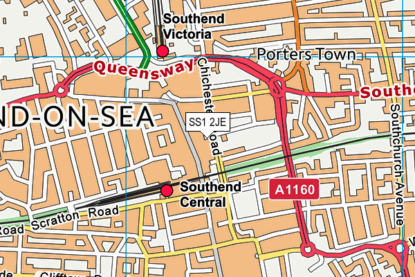 SS1 2JE map - OS VectorMap District (Ordnance Survey)