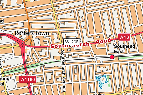 SS1 2QB map - OS VectorMap District (Ordnance Survey)