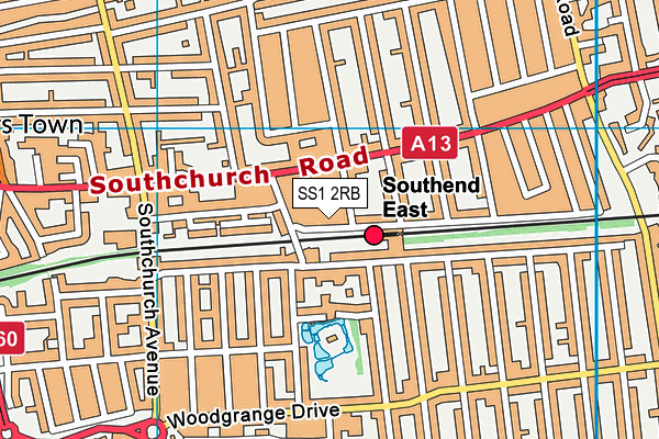 SS1 2RB map - OS VectorMap District (Ordnance Survey)