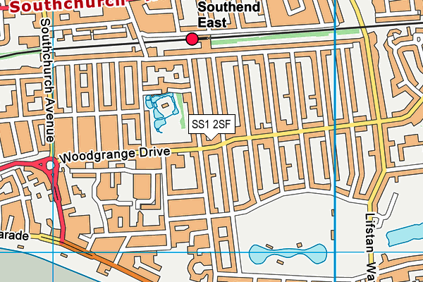 SS1 2SF map - OS VectorMap District (Ordnance Survey)